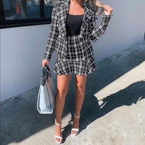 NWT-Peplum Nini Skirt with Frayed Hem